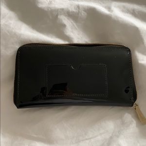 Black patent leather wallet